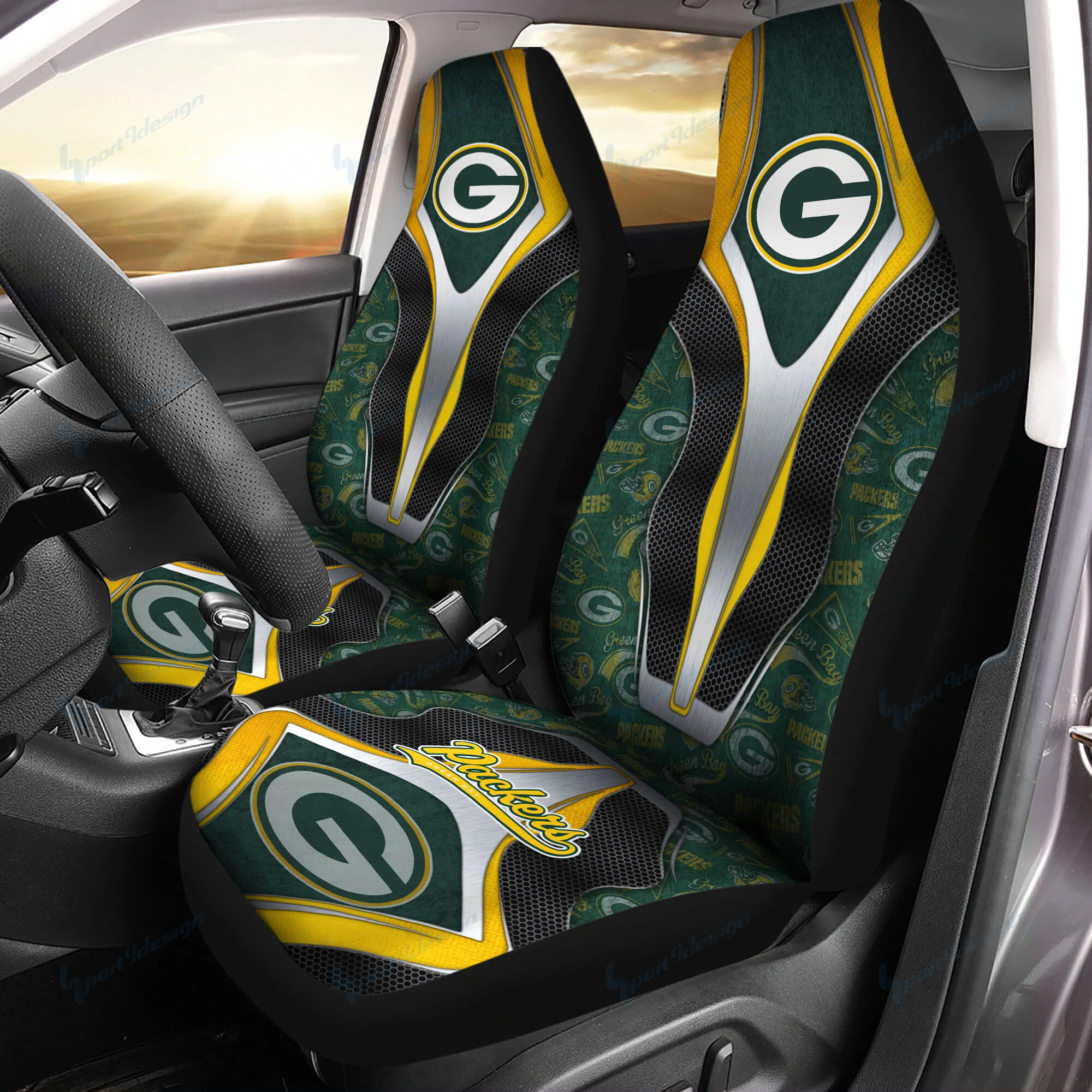 green bay packers car seat covers bg35 xhr1e