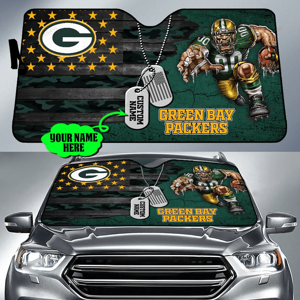 green bay packers personalized auto sun shade bg42 mhakk