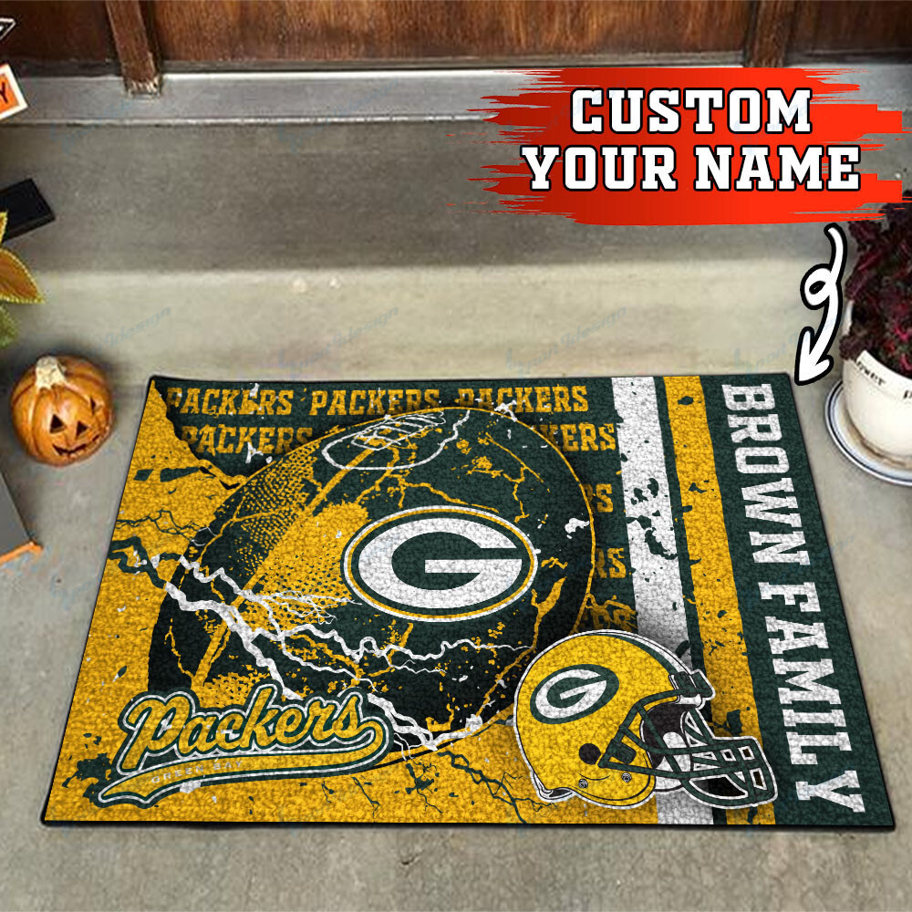 green bay packers personalized doormat bg12 ptf6b