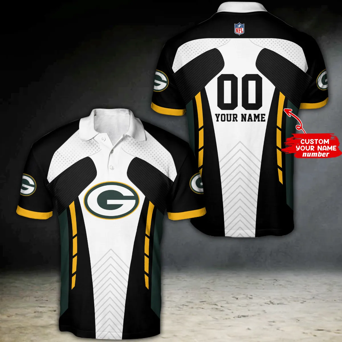 green bay packers personalized polo t shirt bg18 lm4x7