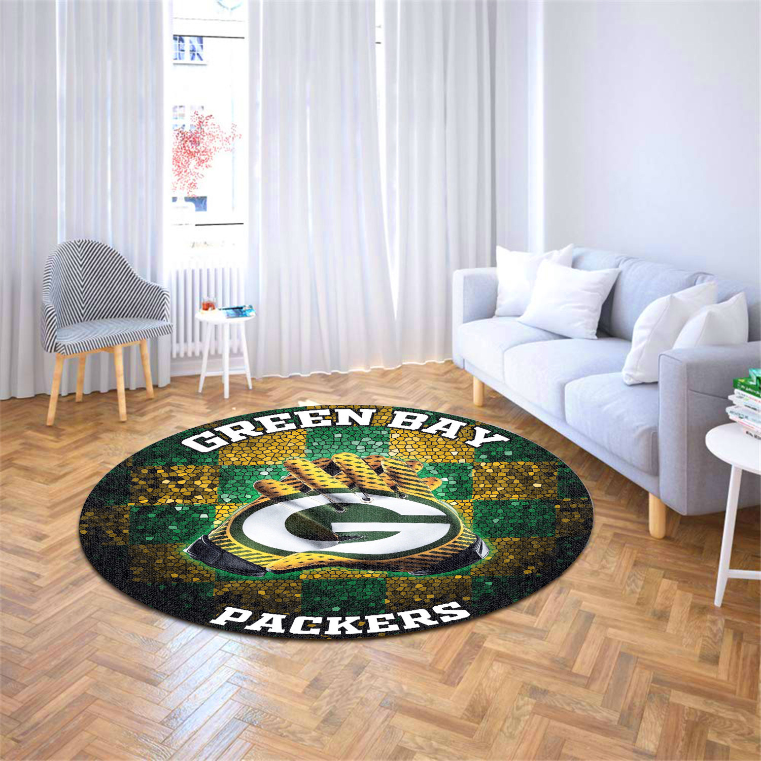 green bay packers round rug 164 fcfk1
