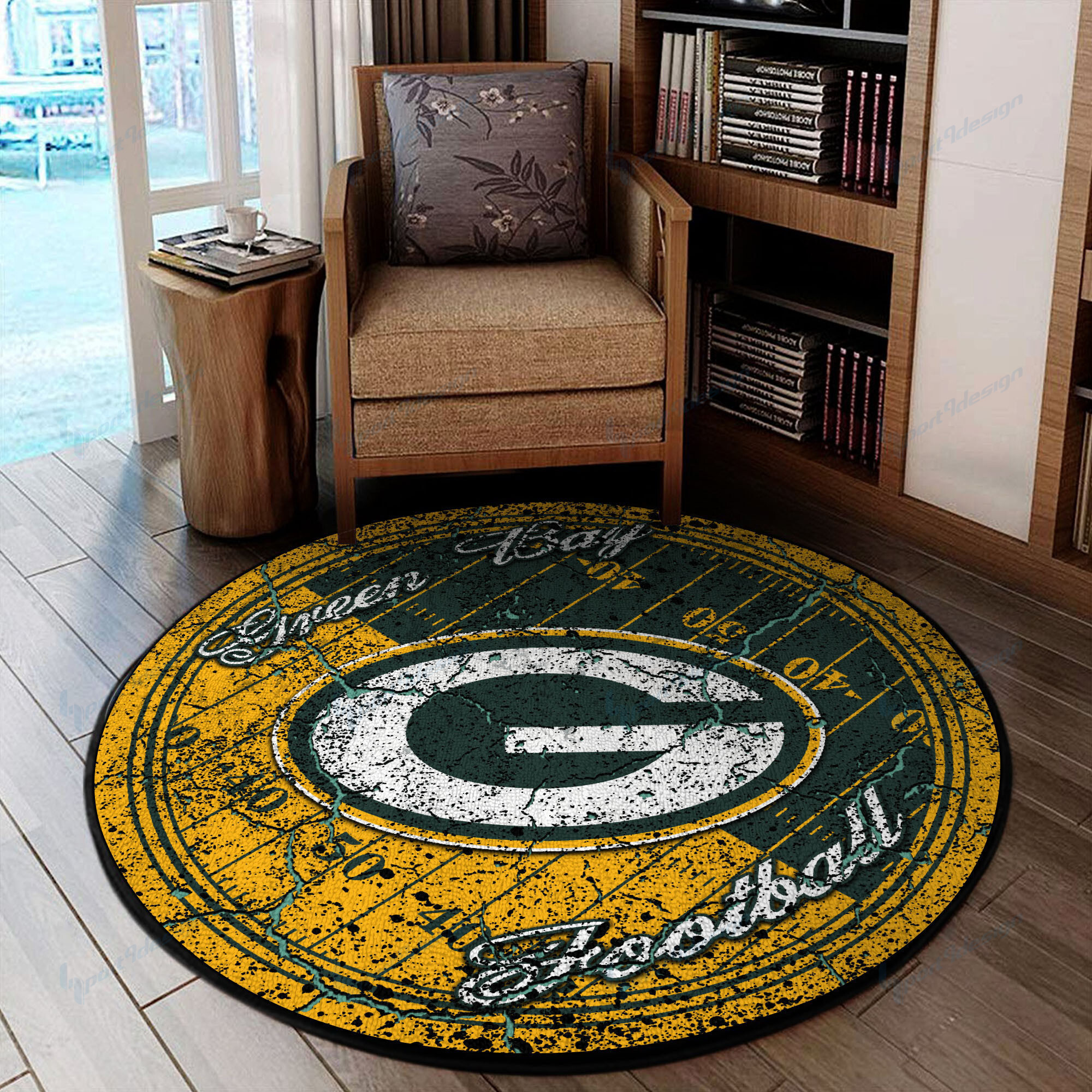 green bay packers round rug 65 jpszu