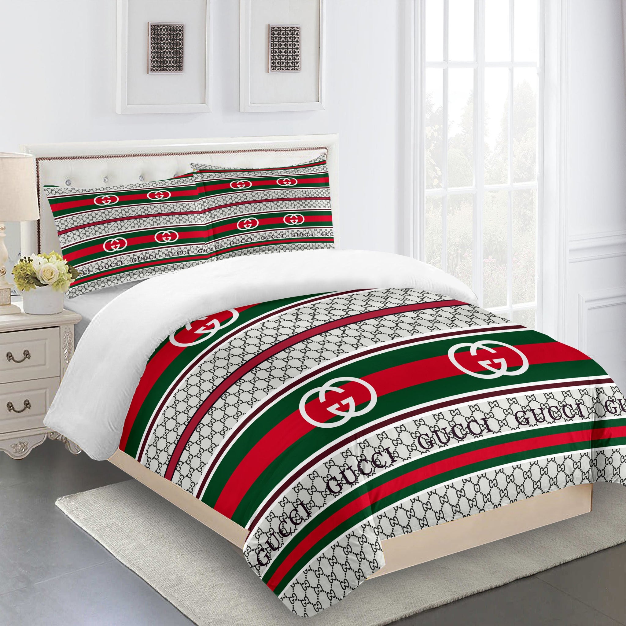 guccibeddingsetLogoitalywhitestripeLuxurybedsheets 1024x1024@2x
