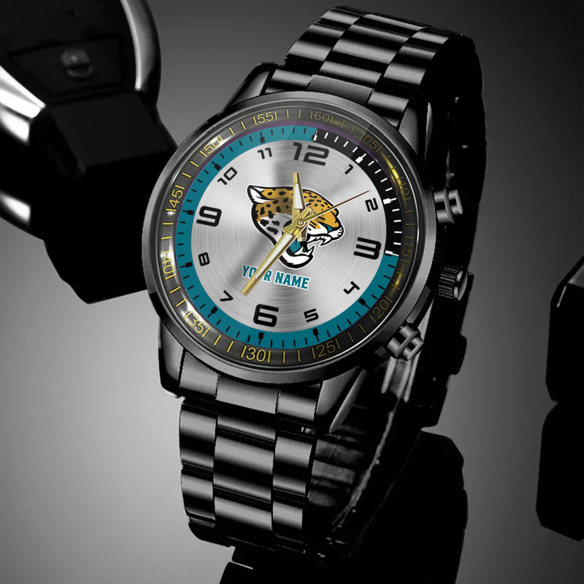 jacksonville jaguars nfl personalized black hand watch gifts for fans qbfxu