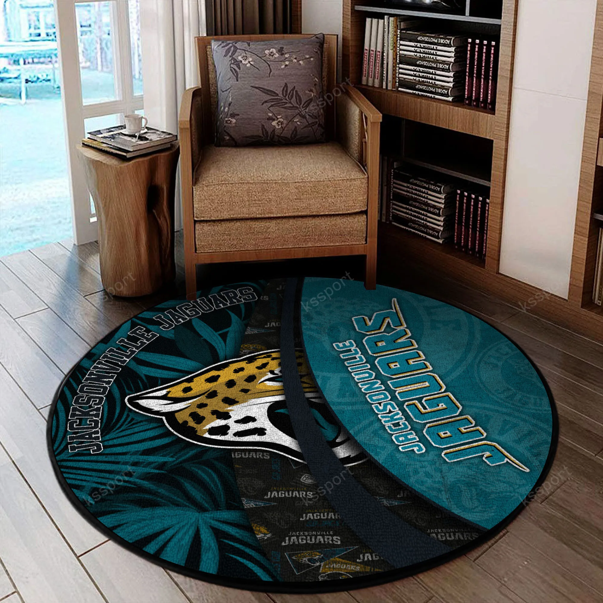 jacksonville jaguars round rug 134 gfm4n