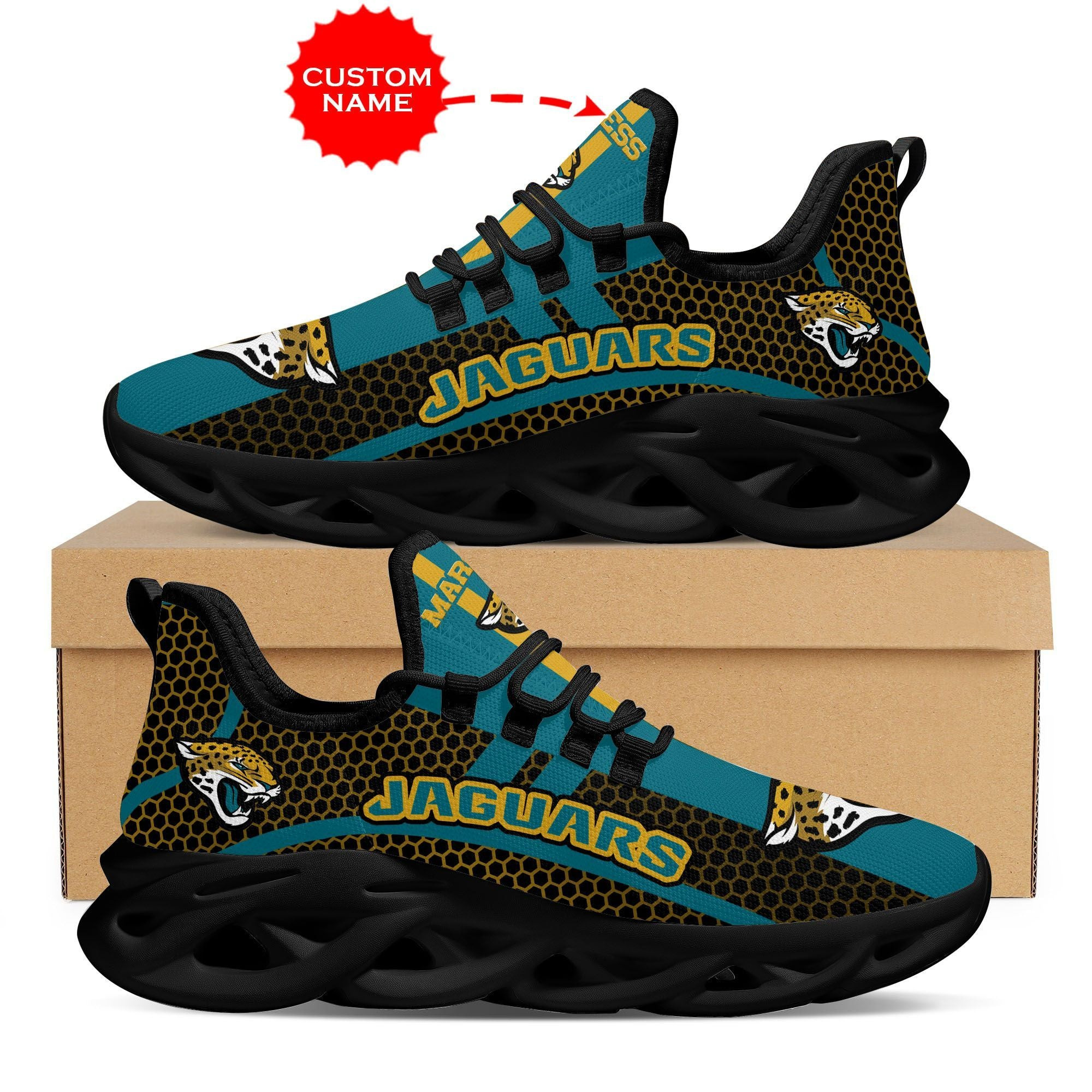 jacksonville jaguars shoes clunky sneakers luxury nfl custom name nect9