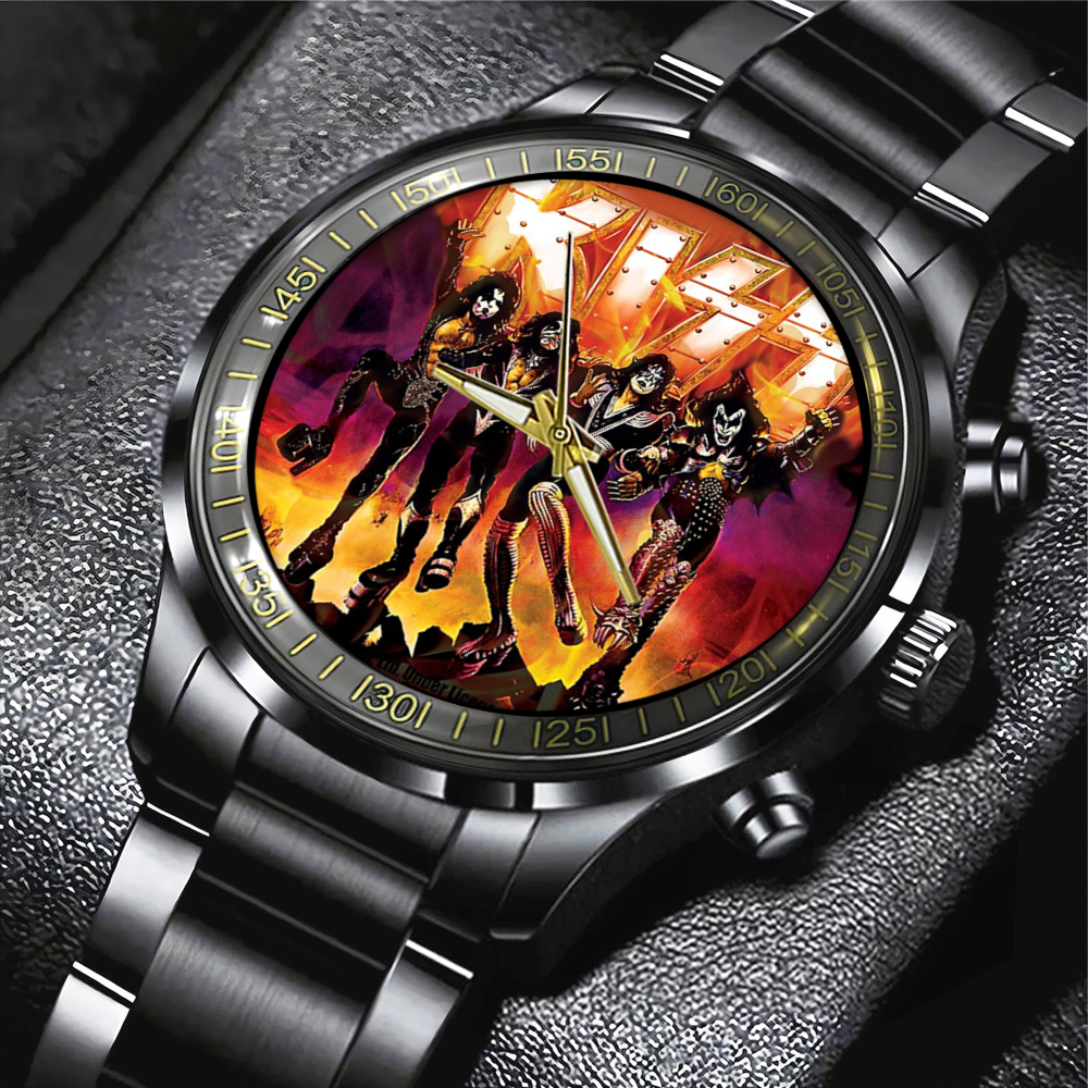 kiss band Black Stainless Steel Watch GNE1004 4