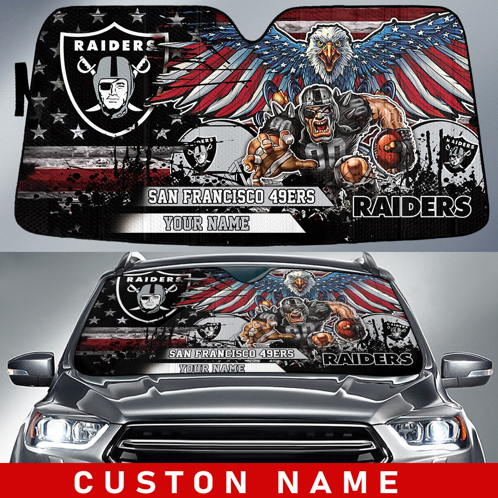 las vegas raiders personalized auto sun shade bg118 xsdav
