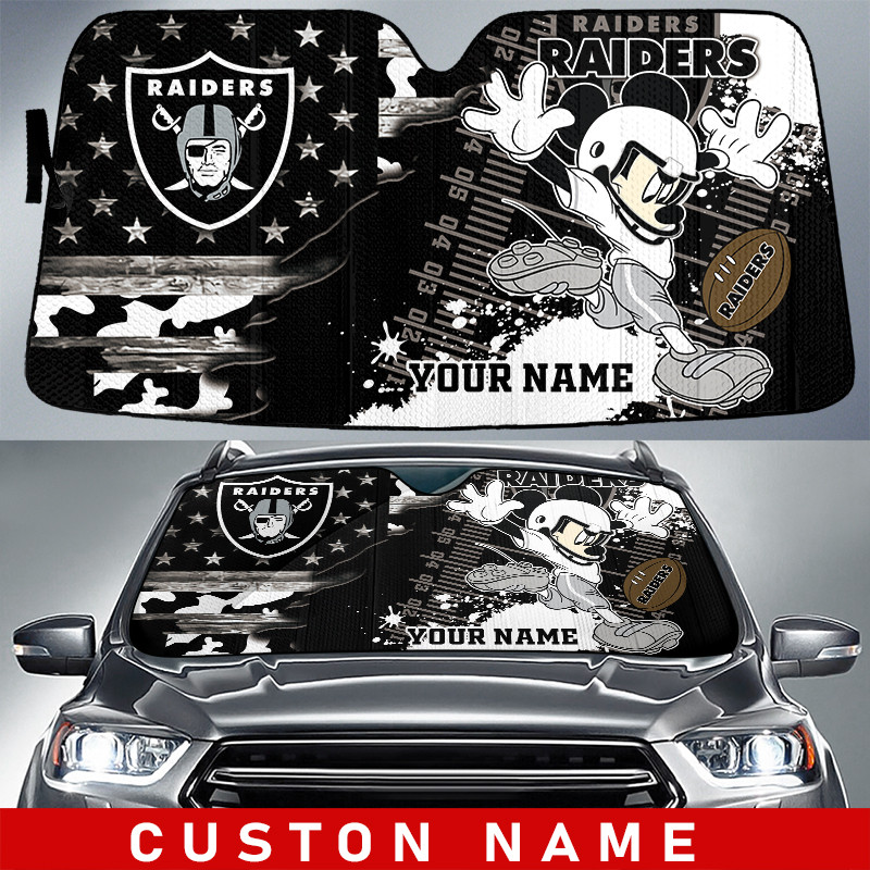 las vegas raiders personalized auto sun shade bg123 wjish