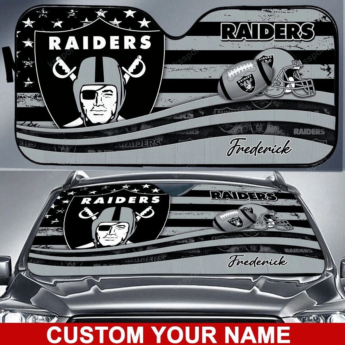 las vegas raiders personalized auto sun shade bg16 treuh