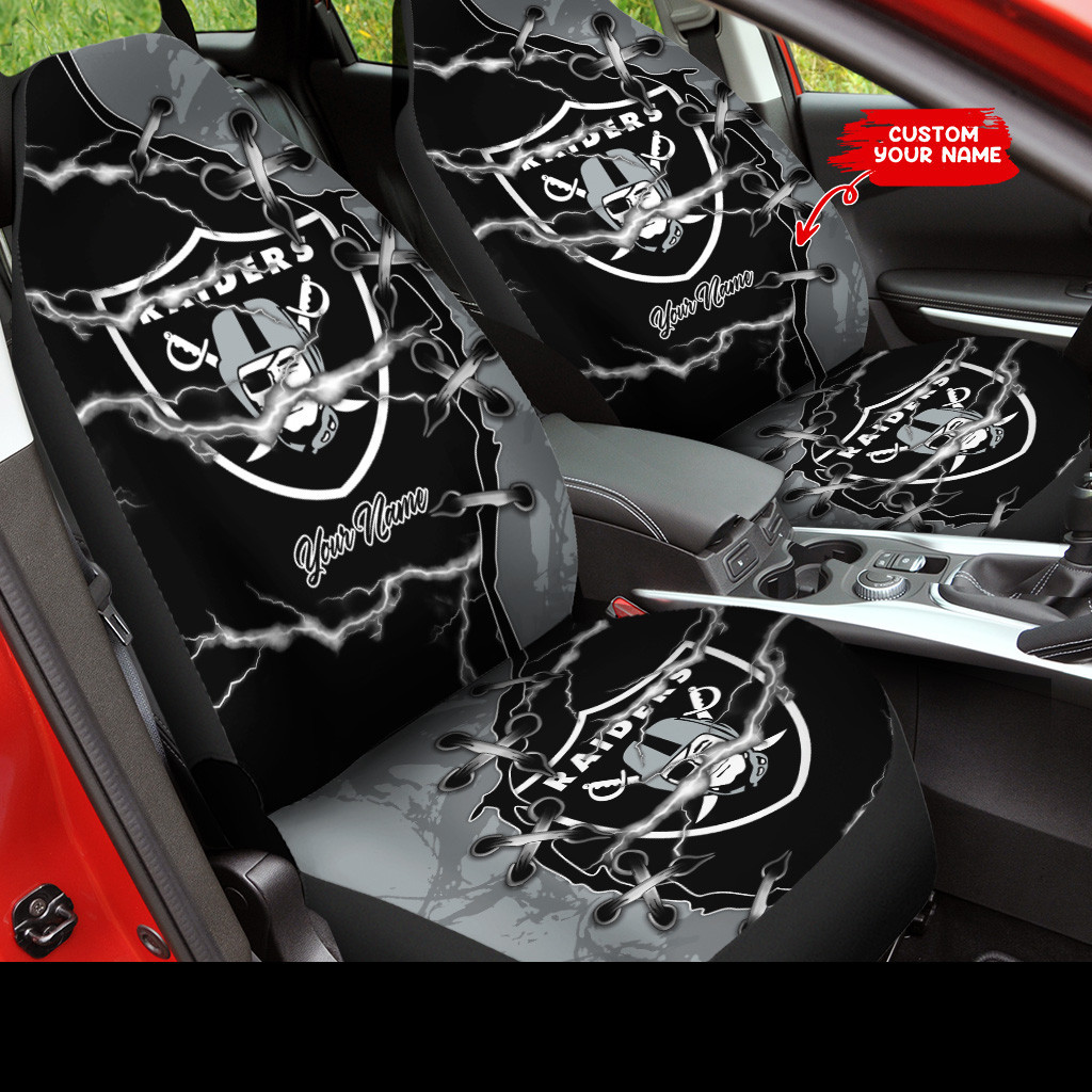las vegas raiders personalized car seat covers bg242 pjpir