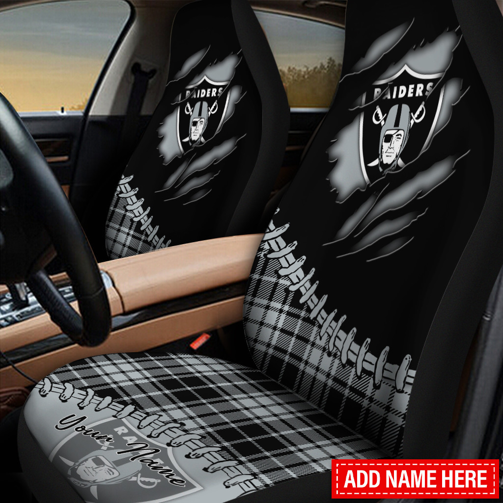 las vegas raiders personalized car seat covers bg337 qmqfz