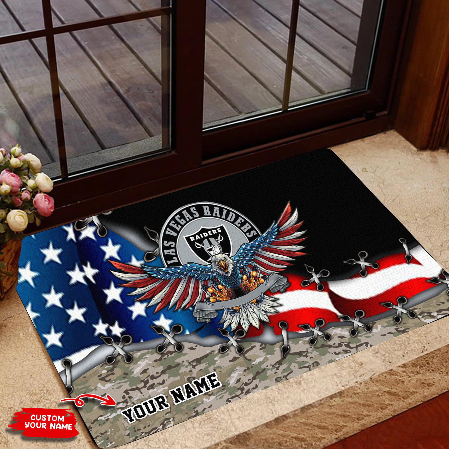 las vegas raiders personalized doormat bg113 lfggc