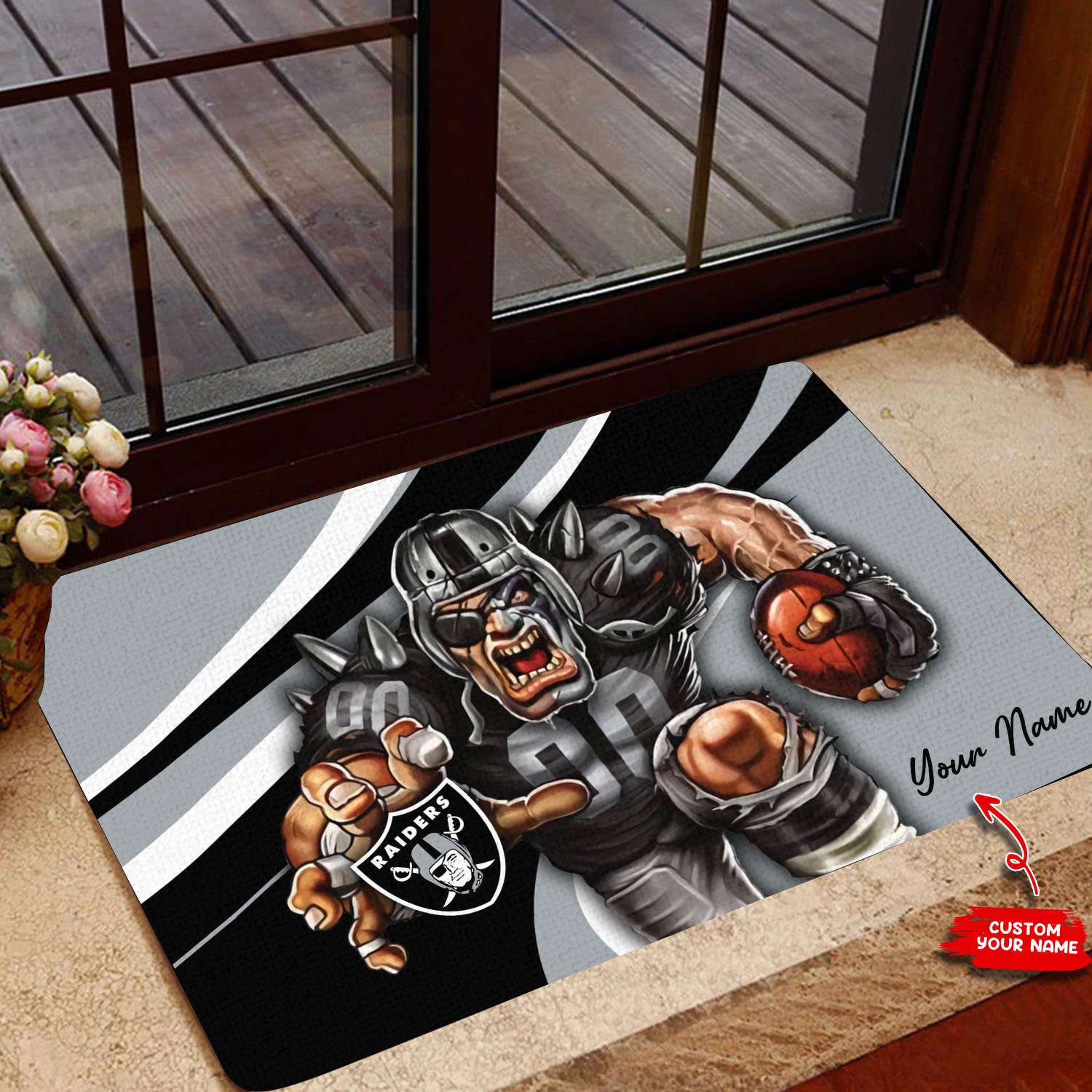 las vegas raiders personalized doormat bg116 wajwq