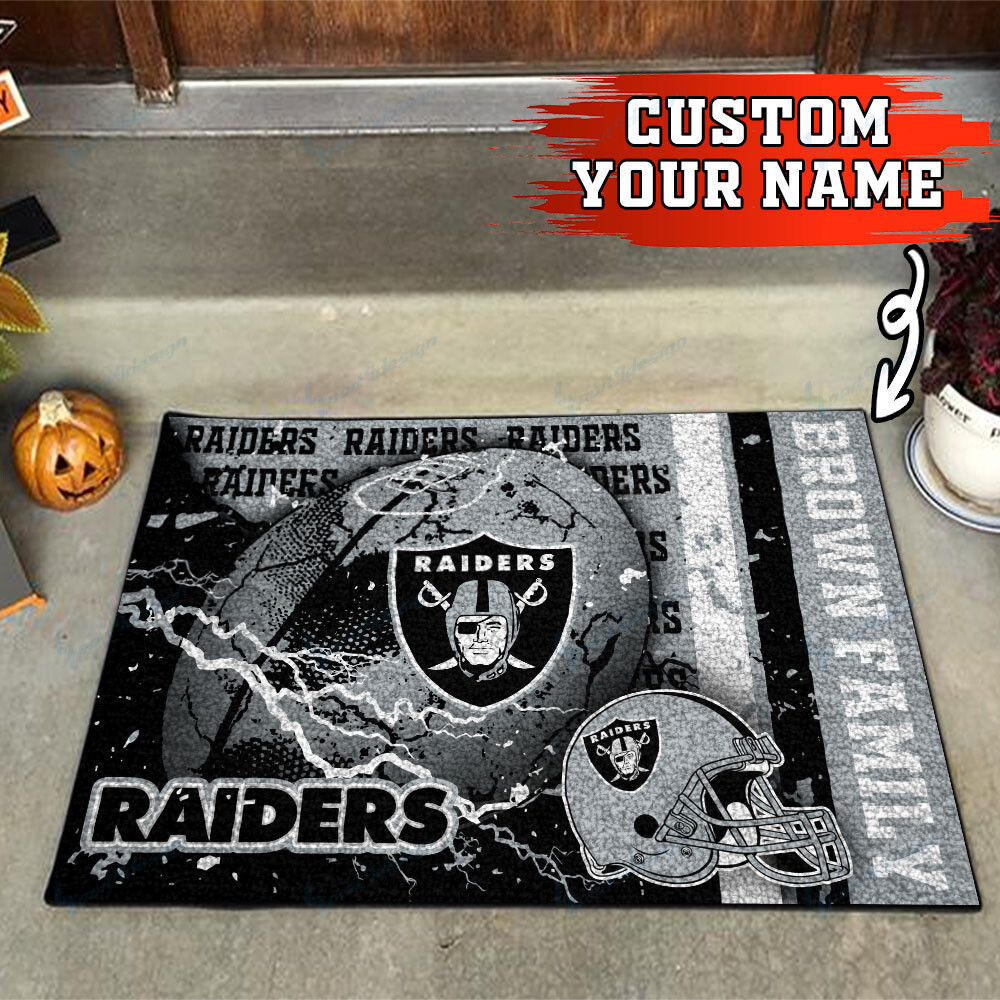 las vegas raiders personalized doormat bg24 7nvdj