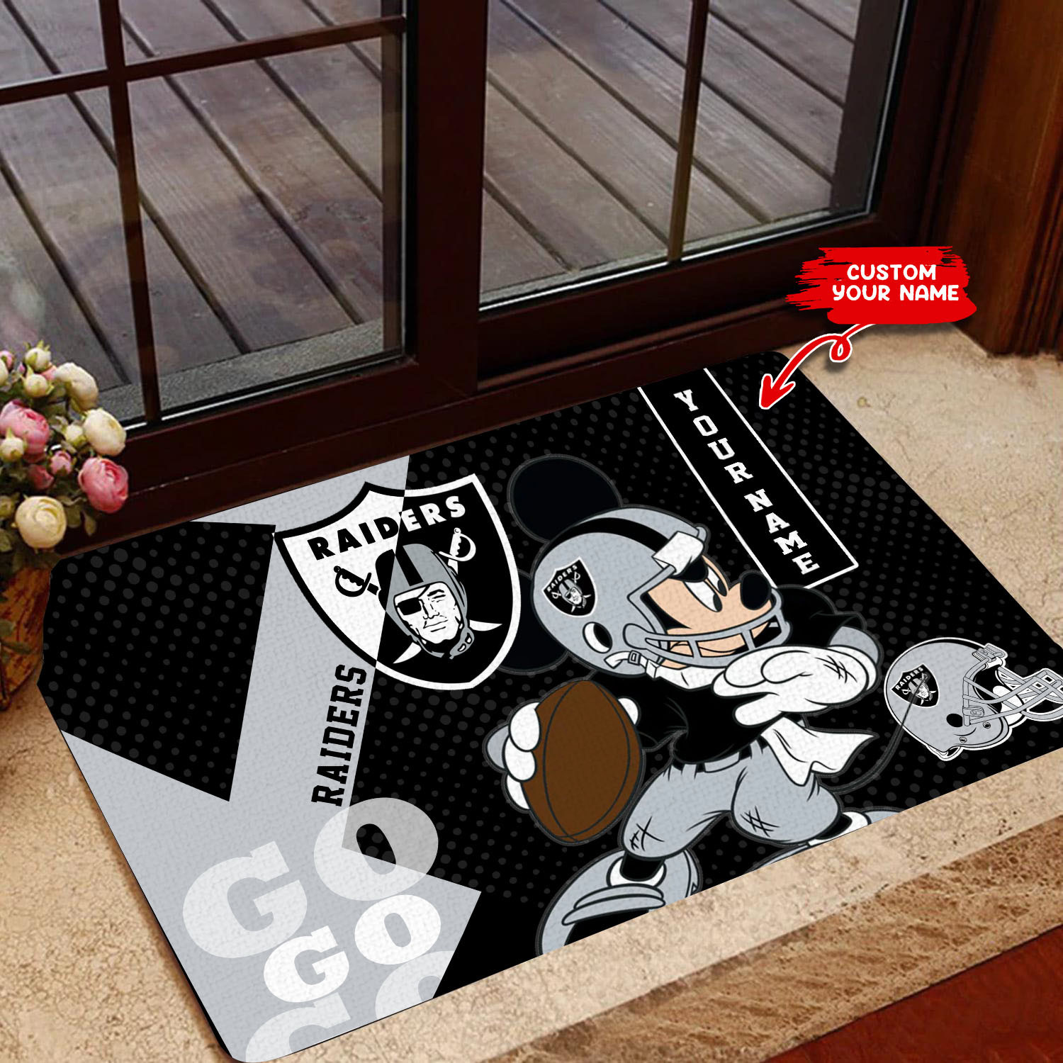 las vegas raiders personalized doormat bg277 aqu0t