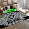 las vegas raiders personalized premium rectangle rug 57 klbuv