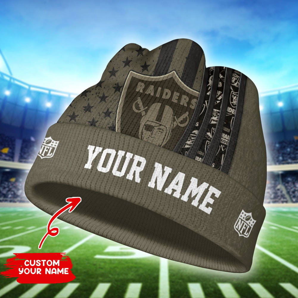las vegas raiders personalized wool beanie 166 9iffq