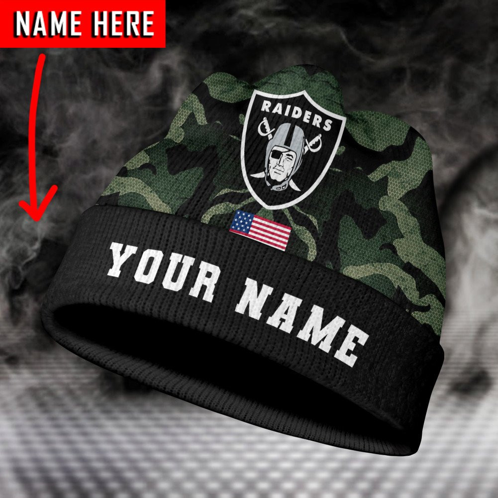 las vegas raiders personalized wool beanie 186 smht1