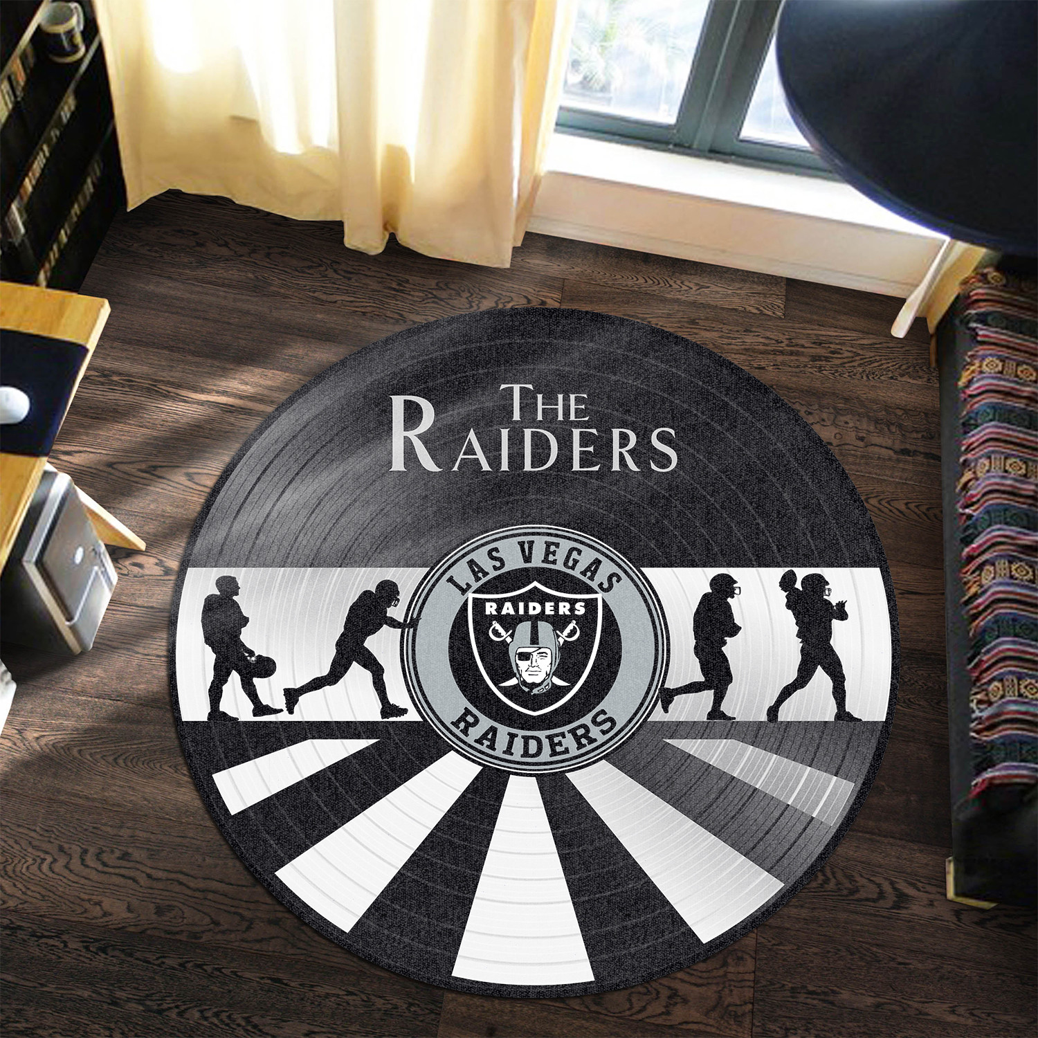 las vegas raiders round rug 107 e3ayw