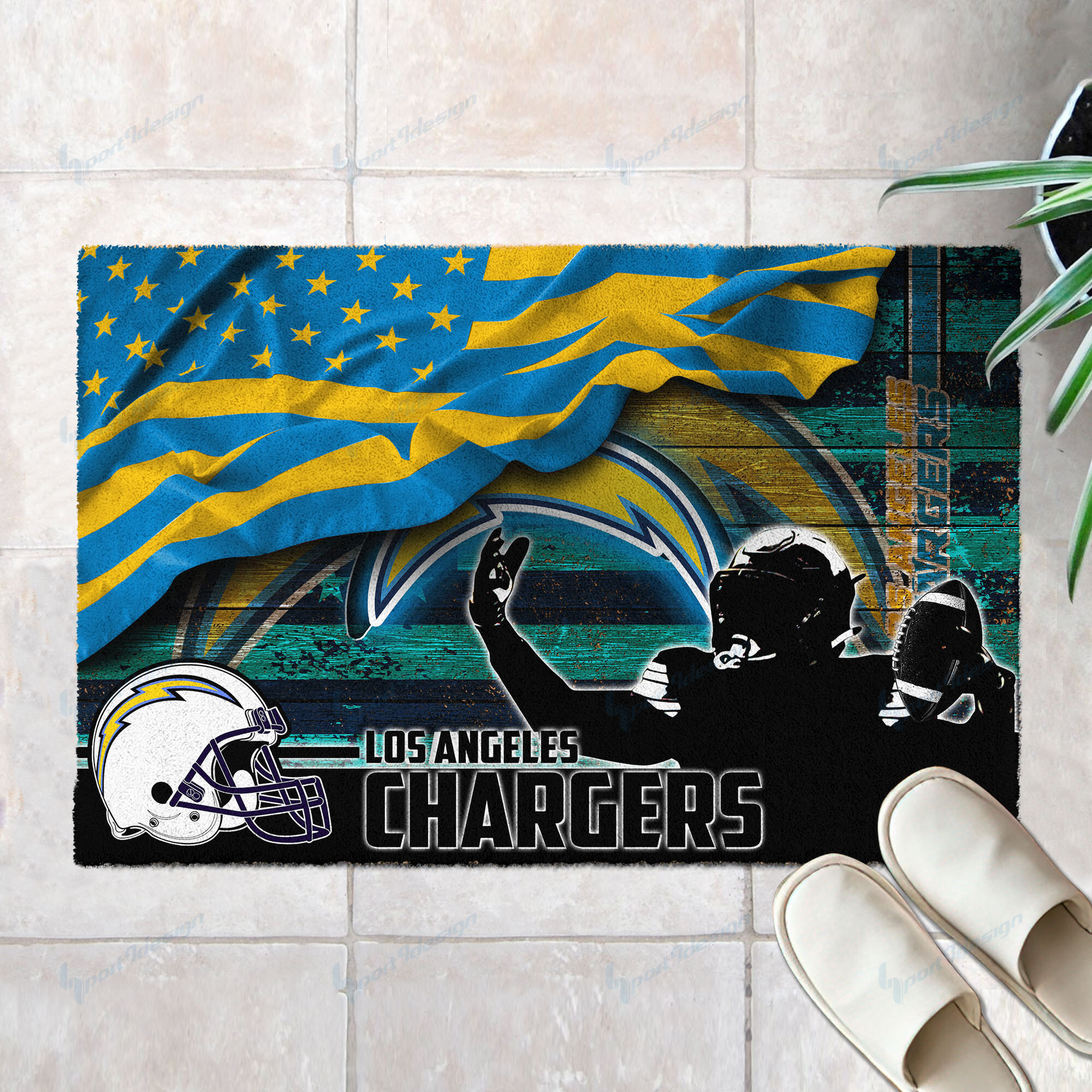 los angeles chargers doormat bg47 6hgup