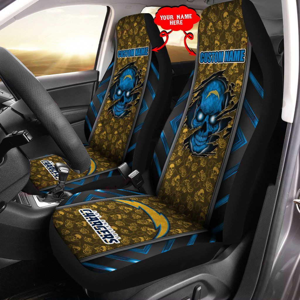 los angeles chargers personalized car seat covers bg455 wxodt