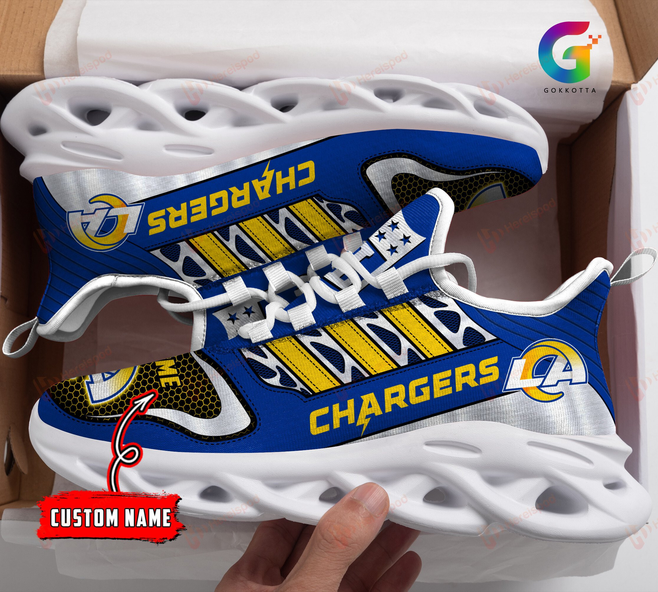 los angeles chargers personalized yezy running sneakers 219 va3bo