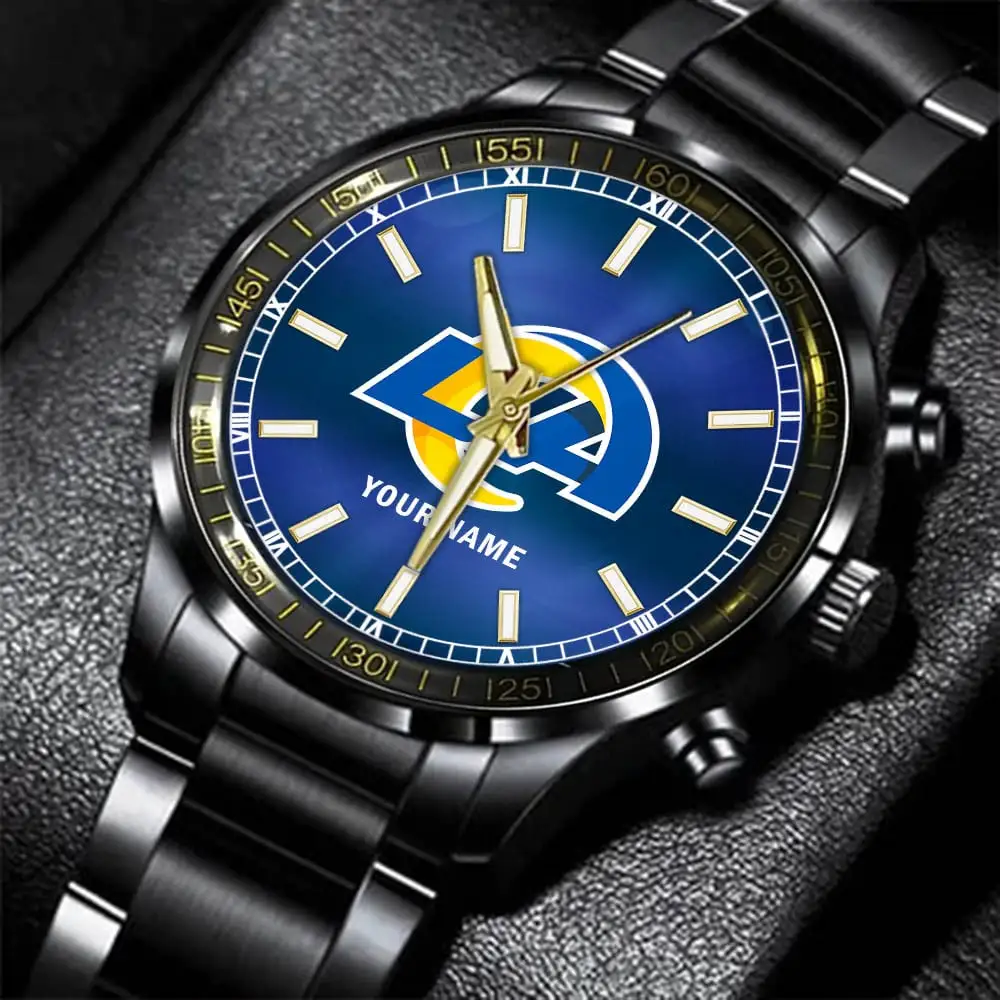 los angeles rams nfl personalized black hand watch gifts for fans ey4ms