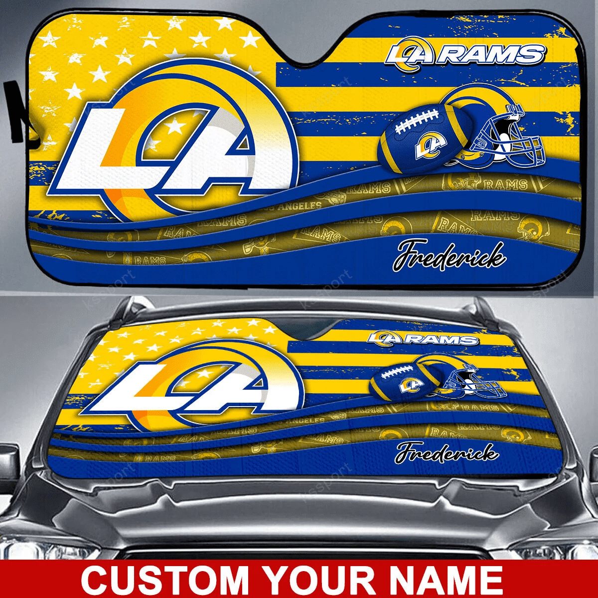 los angeles rams personalized auto sun shade bg18 6y696