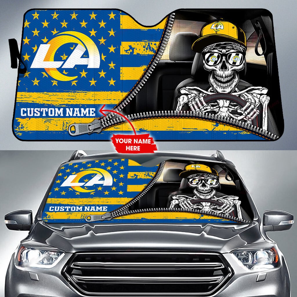 los angeles rams personalized auto sun shade bg80 pmsm2