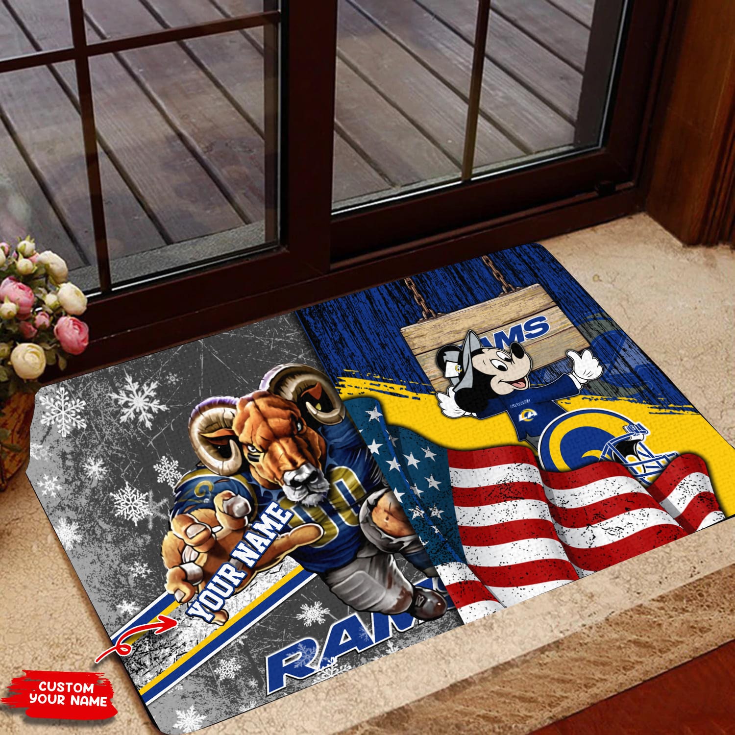 los angeles rams personalized doormat bg107 na2wm