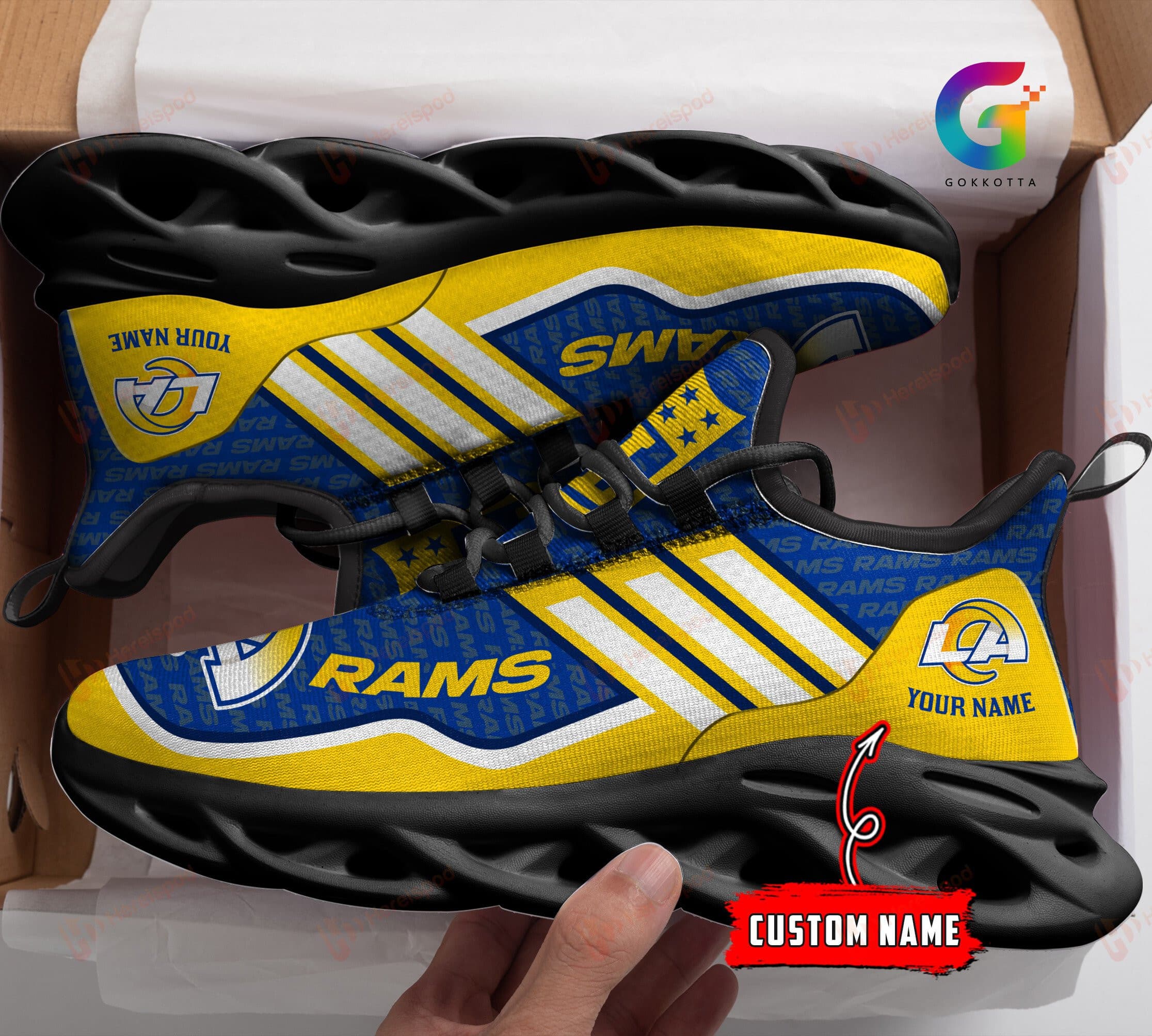 los angeles rams personalized yezy running sneakers 130 psdte