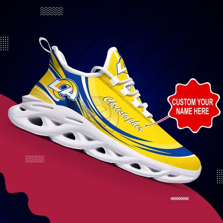 los angeles rams personalized yezy running sneakers 406 u25jl