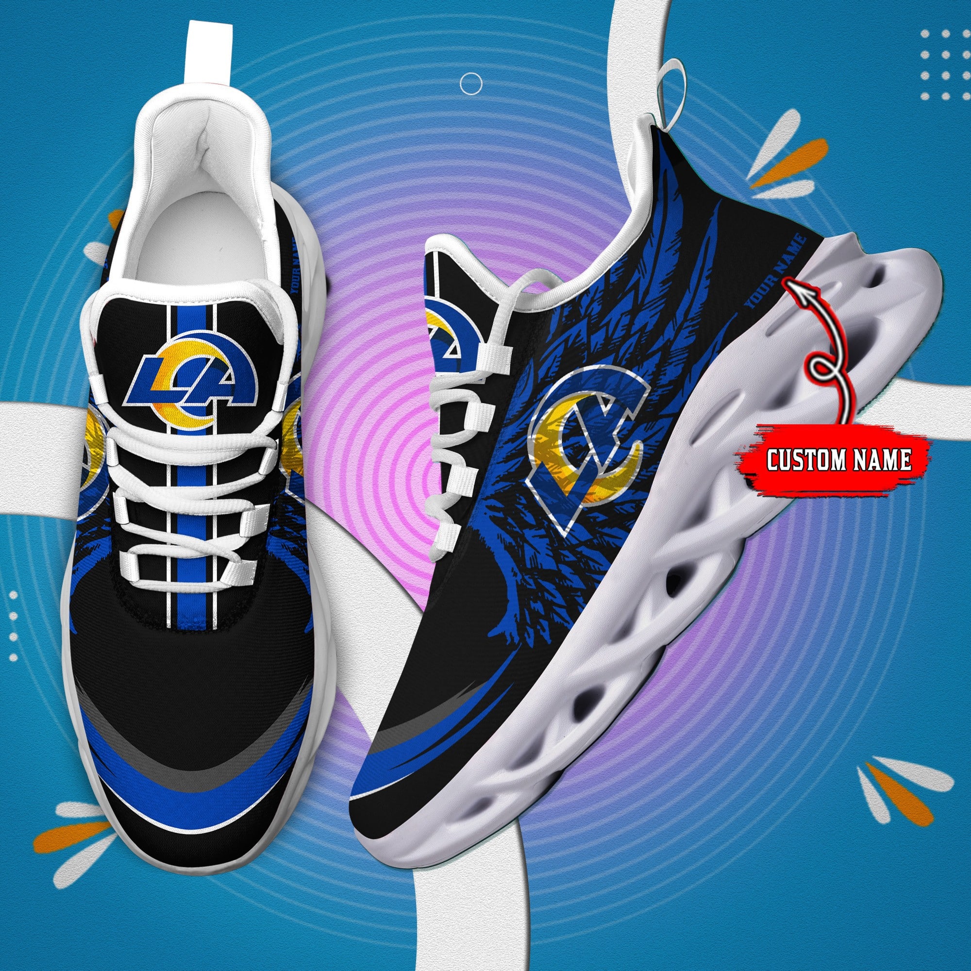 los angeles rams personalized yezy running sneakers bb679 6aeka
