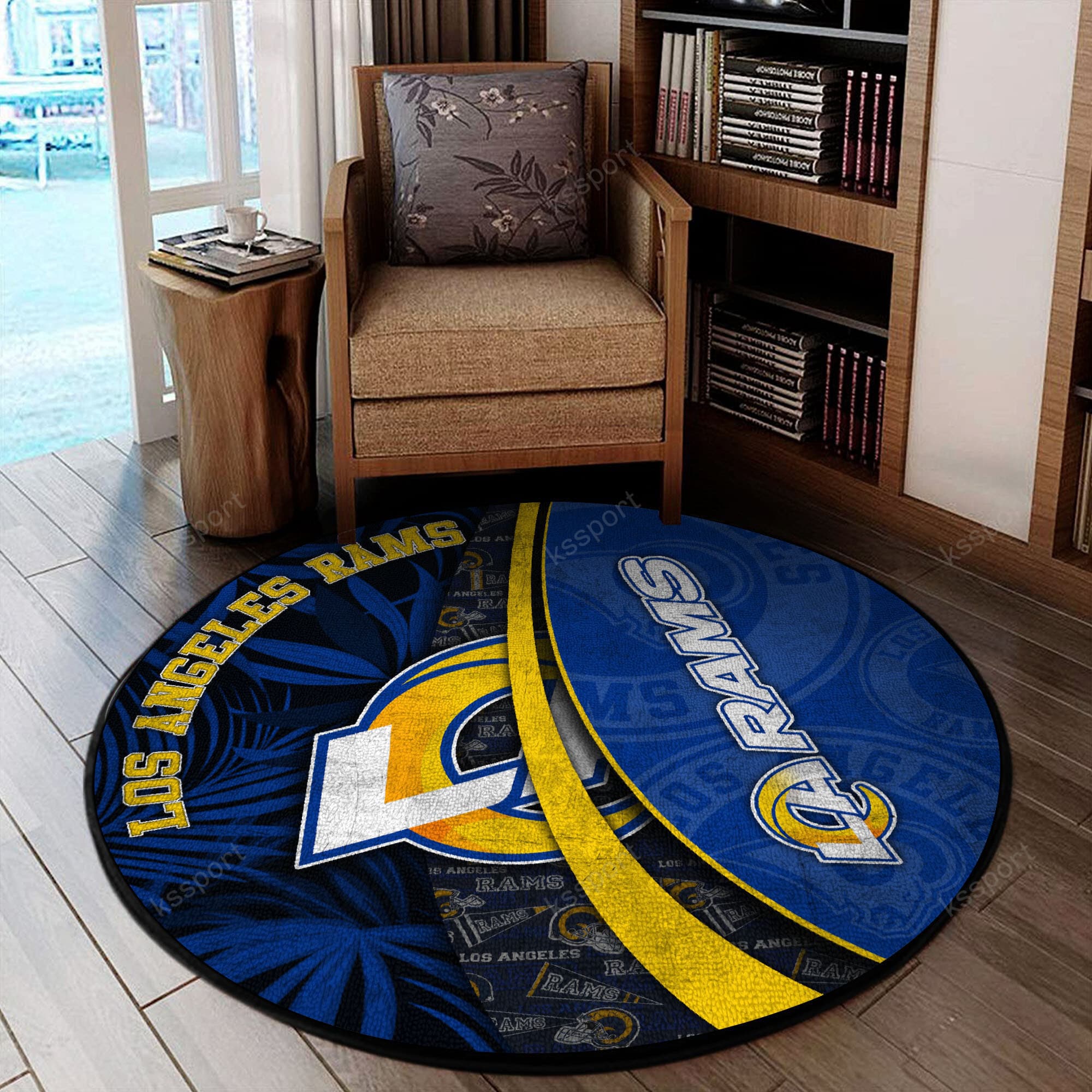 los angeles rams round rug 138 fifrg