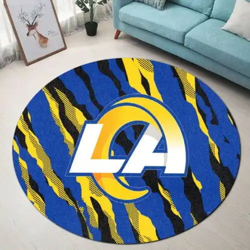 los angeles rams round rug 44 qkoxq