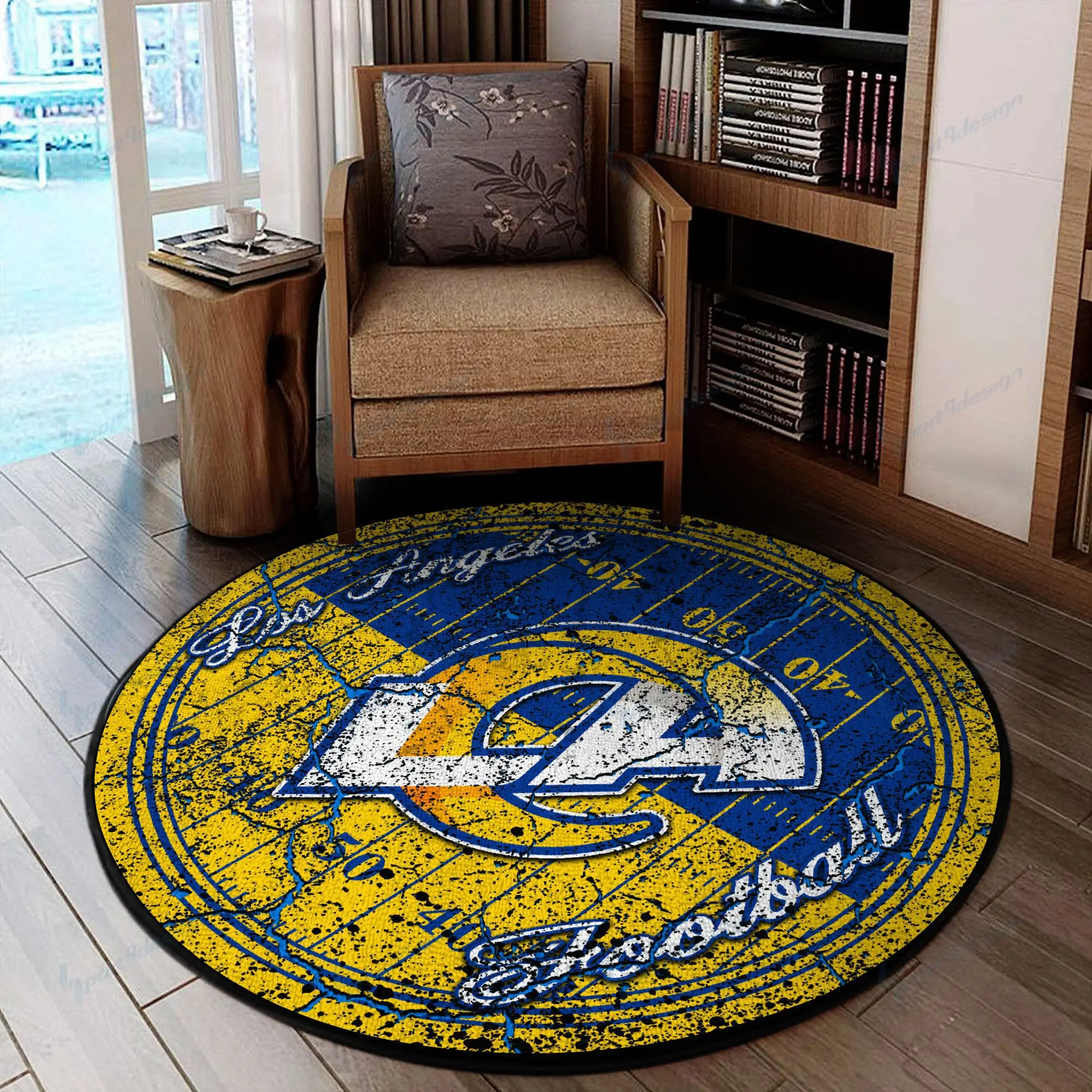 los angeles rams round rug 71 mgwu3