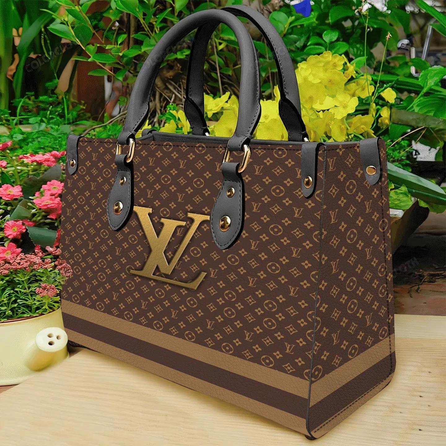 louis vuitton yellow logo brown luxury brand fashion women small handbag for beauty 20231203103640695