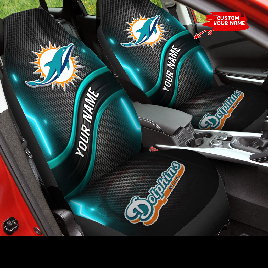 miami dolphins personalized car seat covers bg472 rtz8g