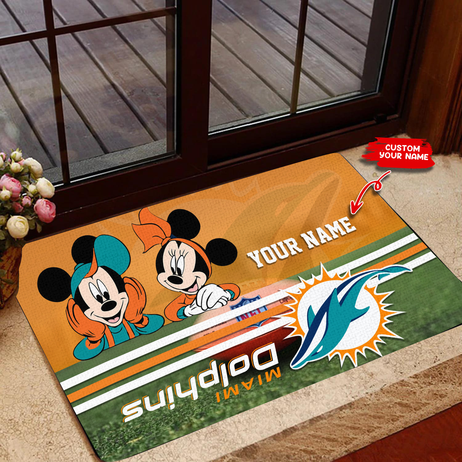 miami dolphins personalized doormat bg101 328uz
