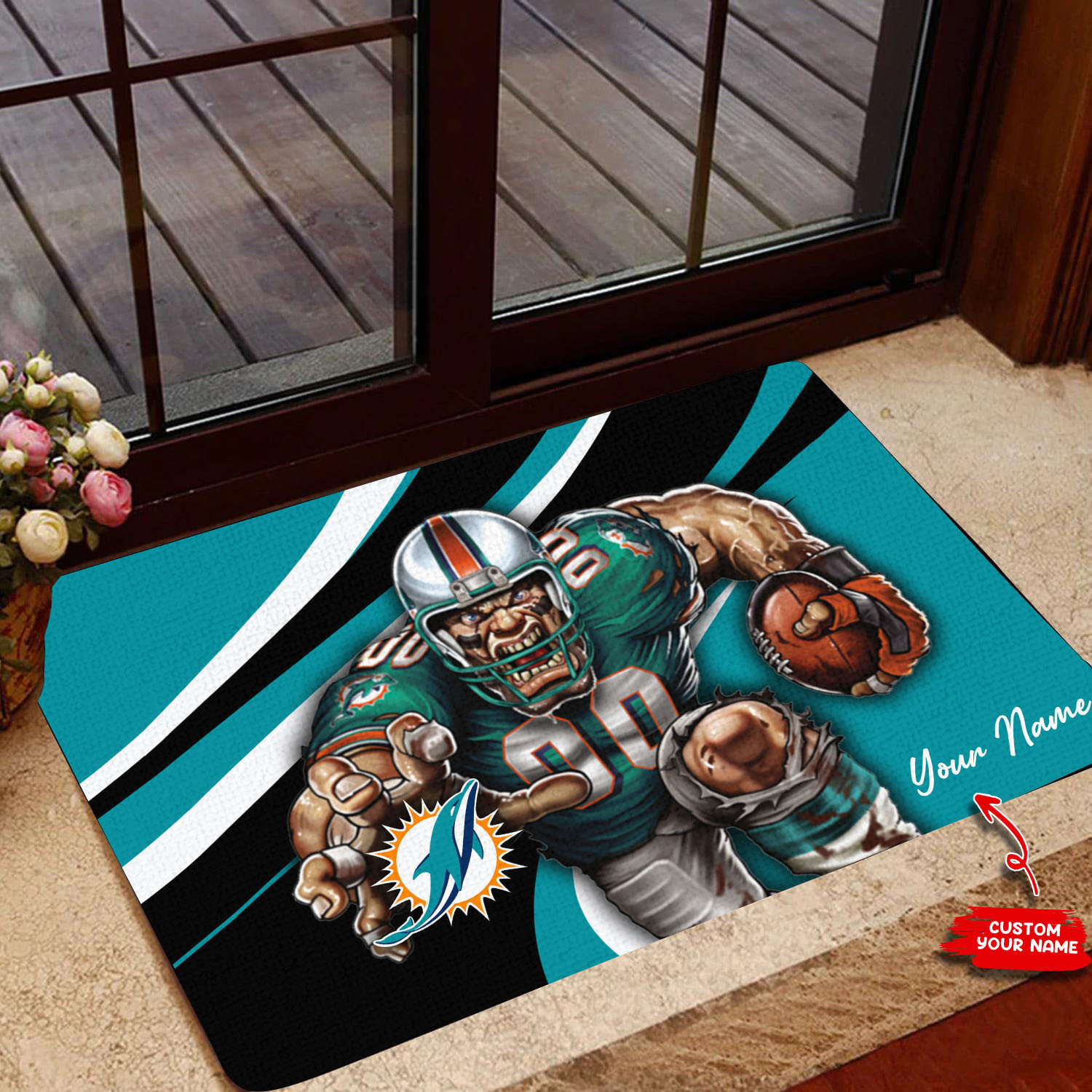 miami dolphins personalized doormat bg115 a9qjh