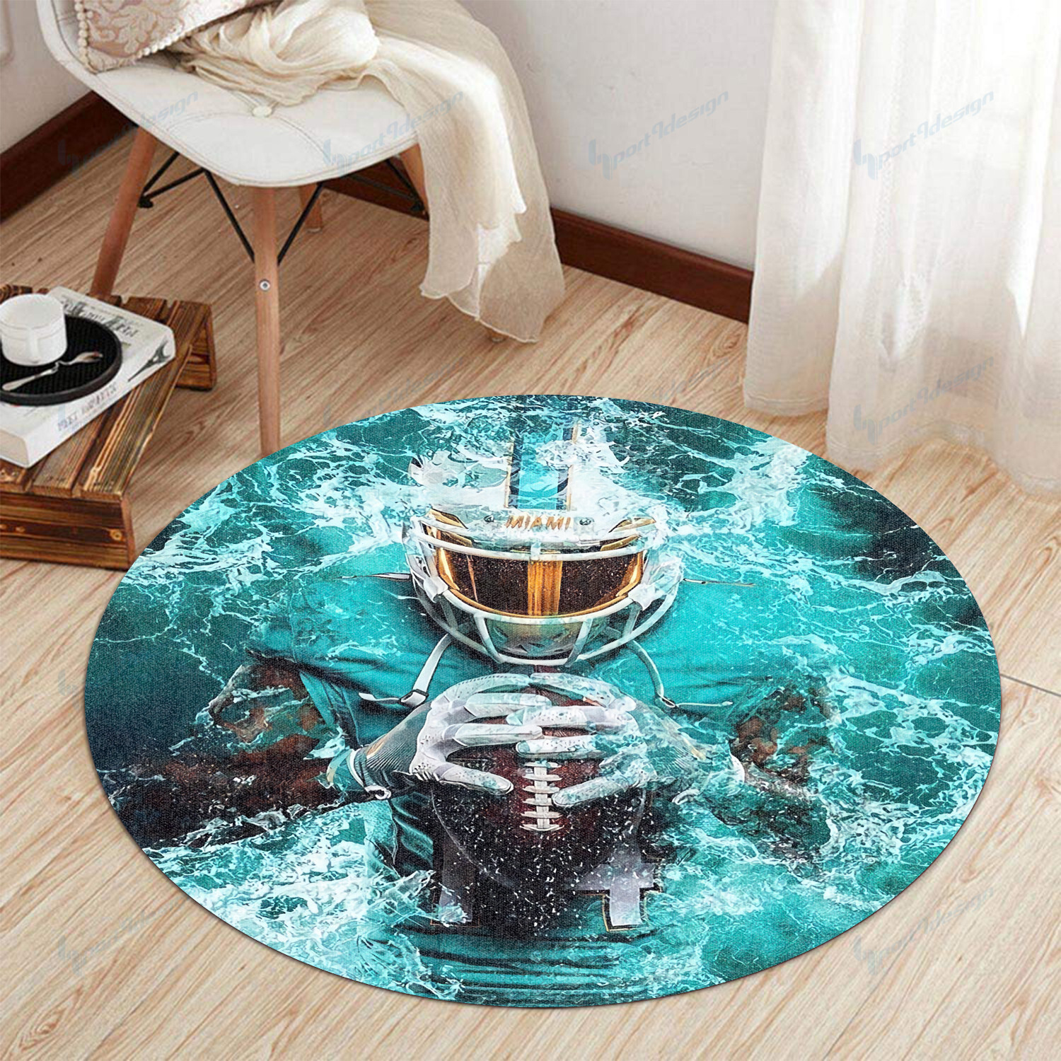 miami dolphins round rug 116 kgv9m
