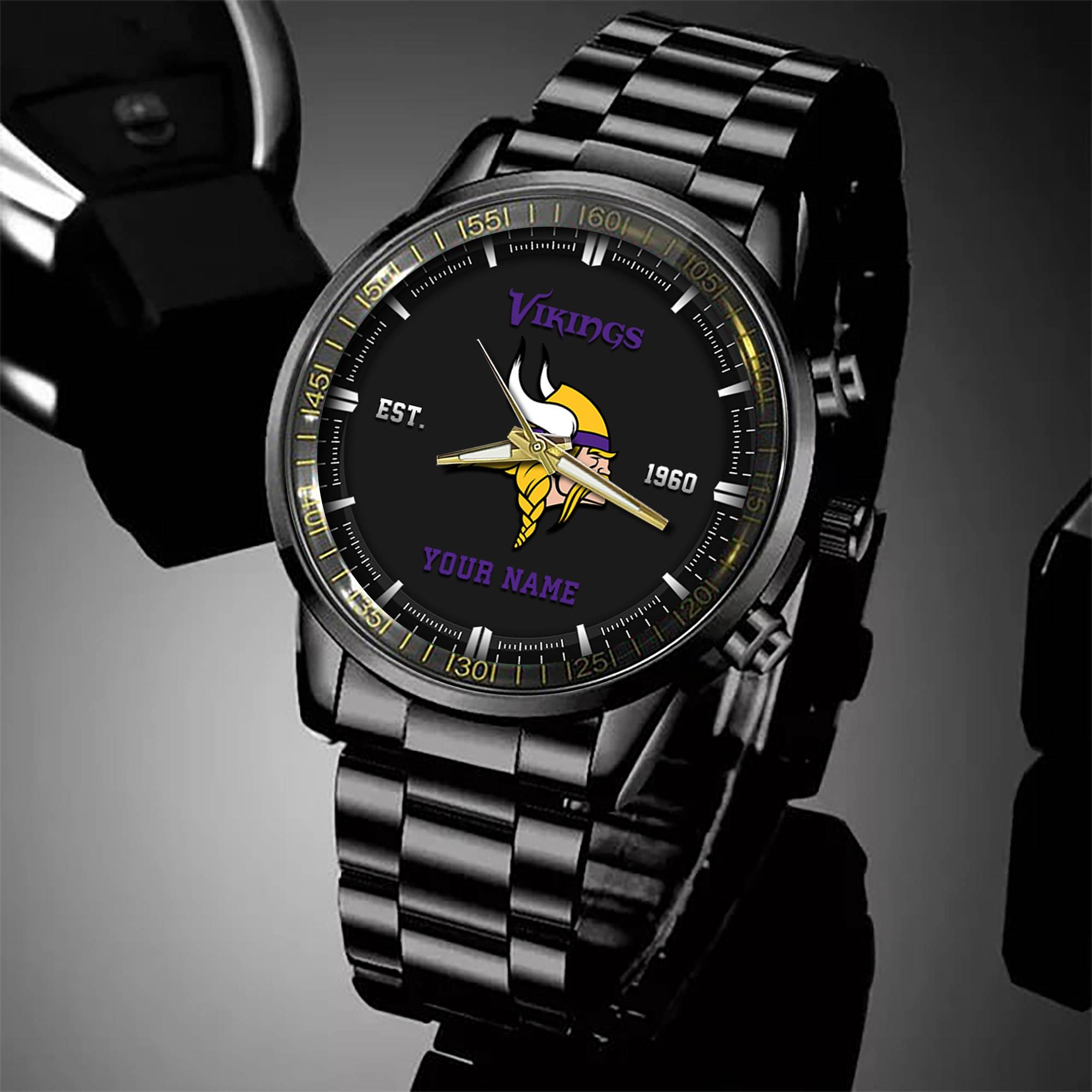minnesota vikings black fashion watch custom your name sport black fashion watch football fan gifts black fashion watch custom your name sport black fashion watch football fan gifts ehivm 57648 veckm