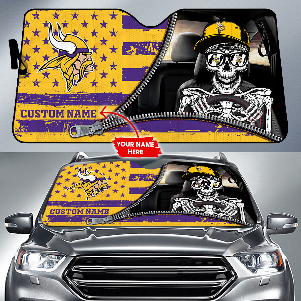 minnesota vikings personalized auto sun shade bg82 o9up8