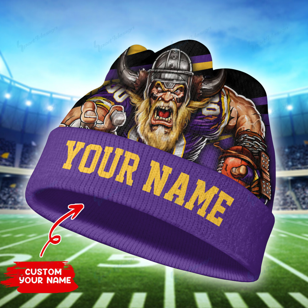 minnesota vikings personalized wool beanie 103 b0imc