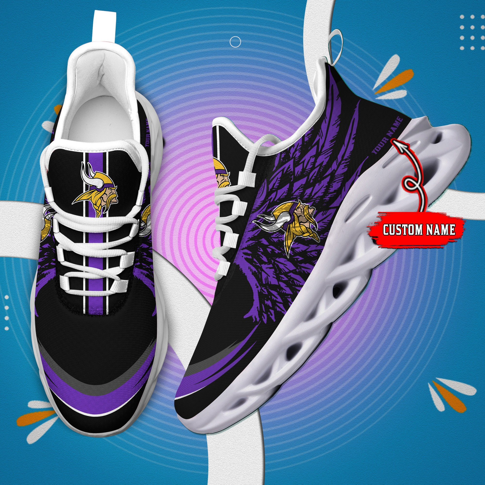 minnesota vikings personalized yezy running sneakers bb671 n1lst