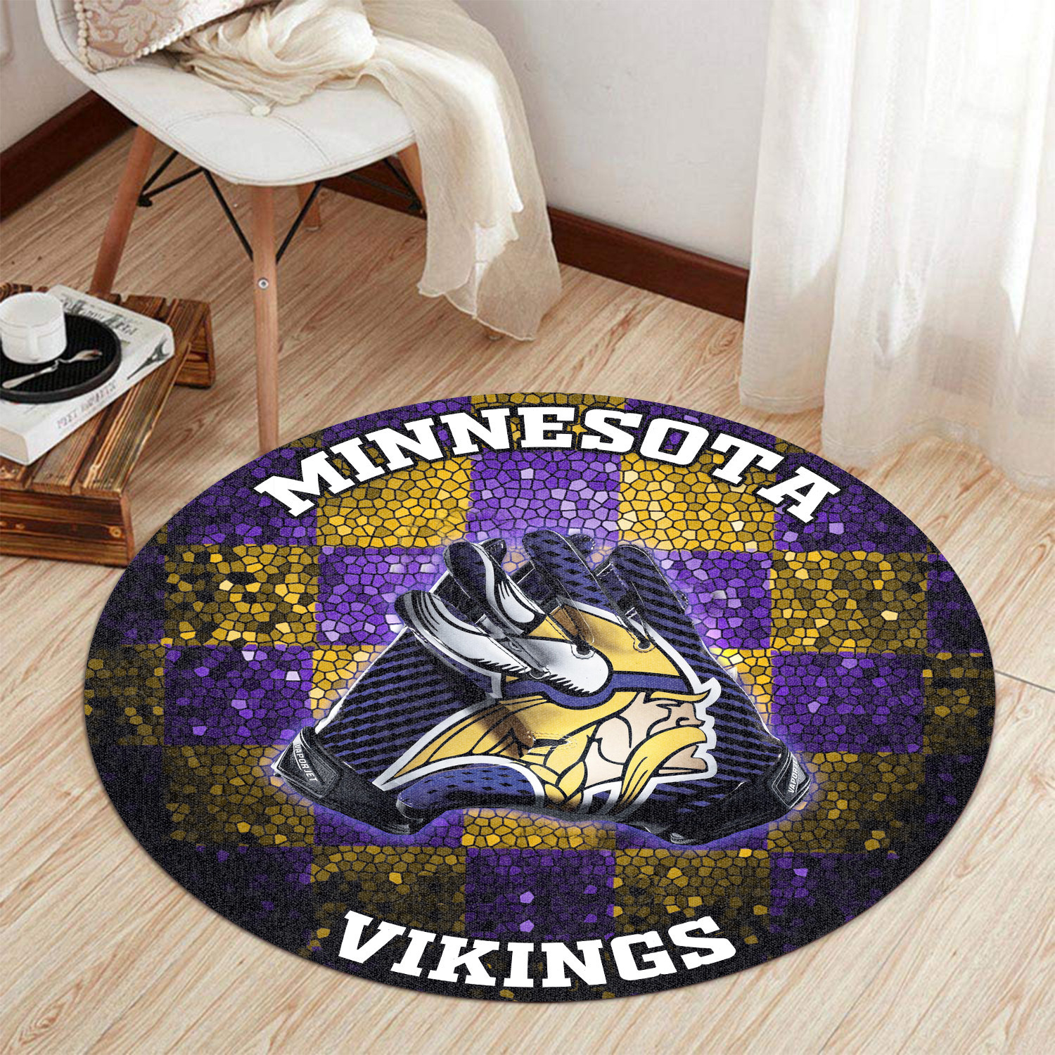 minnesota vikings round rug 165 rslsb