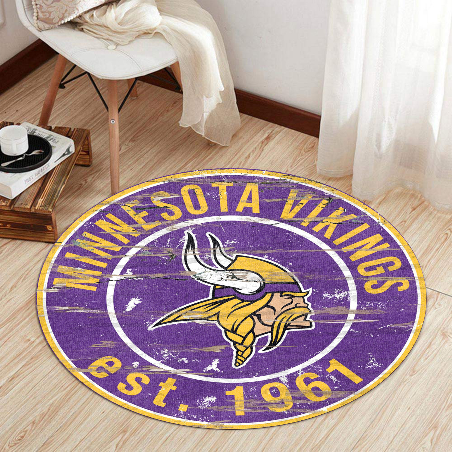 minnesota vikings round rug 187 rqf75