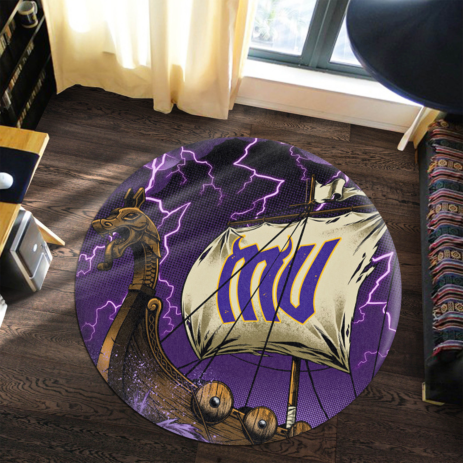 minnesota vikings round rug 214 by5un