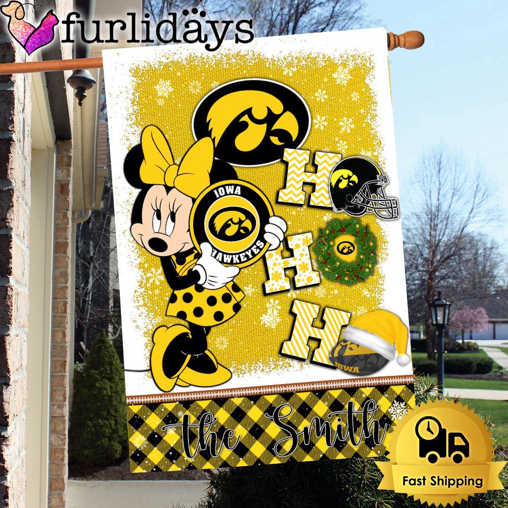ncaa iowa hawkeyes minnie hohoho christmas flag7151